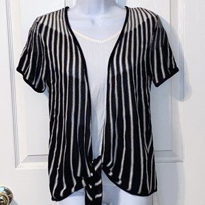 WHBM Black & White Stylish Cardigan with Tie